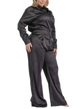 Load image into Gallery viewer, Blouse &amp; Pants Two Piece Charcoal Set in the style &#39;Sylvie&#39;