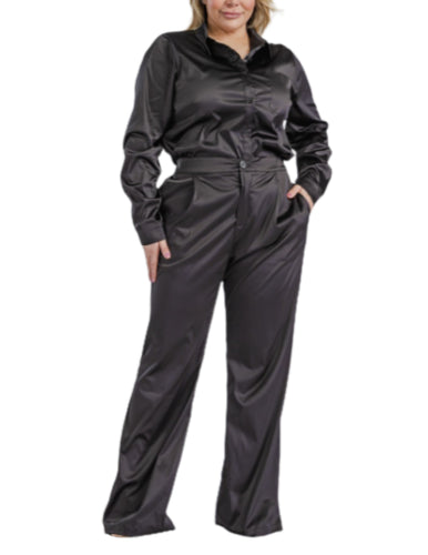 Blouse & Pants Two Piece Charcoal Set in the style 'Sylvie'