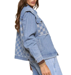 Checkerboard Jean Jacket