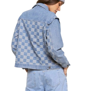 Checkerboard Jean Jacket