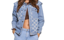 Load image into Gallery viewer, Checkerboard Jean Jacket