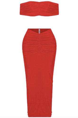 Red 'Jumilah' Skirt Set