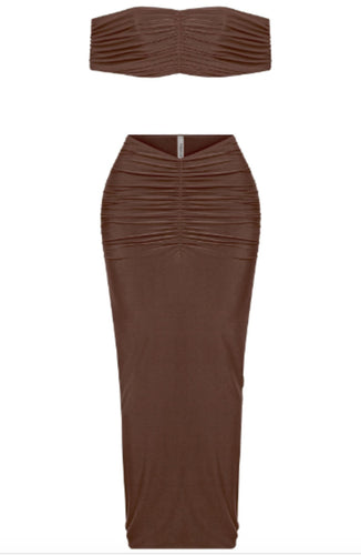 Brown 'Jumilah' Skirt Set