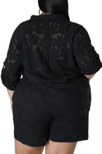 Load image into Gallery viewer, Black Floral Julia Twopiece Long Sleeve &amp; Short Set