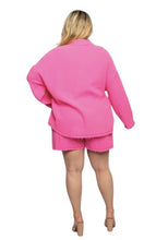 Load image into Gallery viewer, Pink &#39;Marina&#39; Two-Piece Long Sleeve and Shorts Set