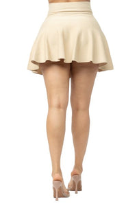 Beige Cece Flare Skirt