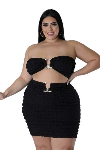 Black 'Maxine' Two Piece Skirt Set