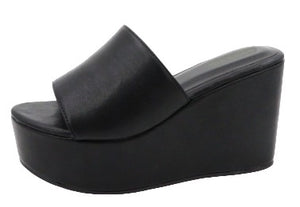 Black Barbara Wedges