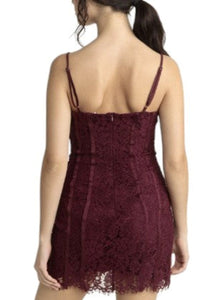 Leanne Burgundy Dress